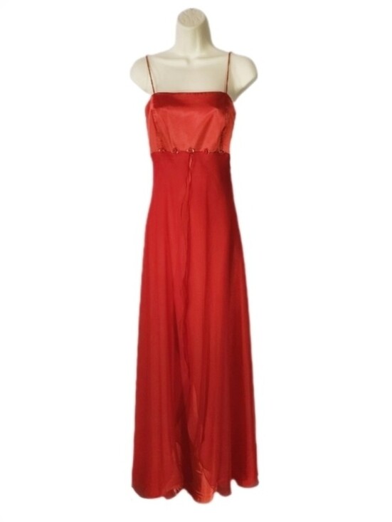 Milano Dresses & Skirts - Milano Dress Spaghetti-Strap Rose Detail Full Length Formal Evening Red Size XL